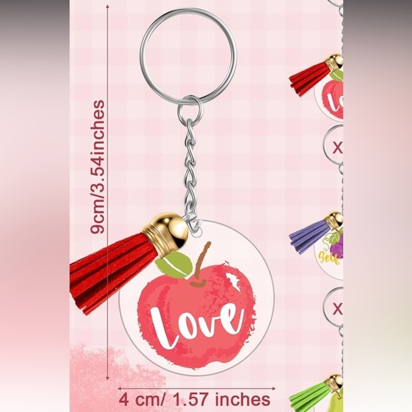 2/$30 Grape Keychain Bag Charm Fruits of the Spirit Key Ring Gift Inspo New - Picture 2 of 3